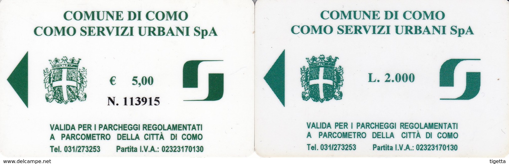 CITTA DI COMO SERVIZI URBANI CARD PARCHEGGI - Tickets - Vouchers