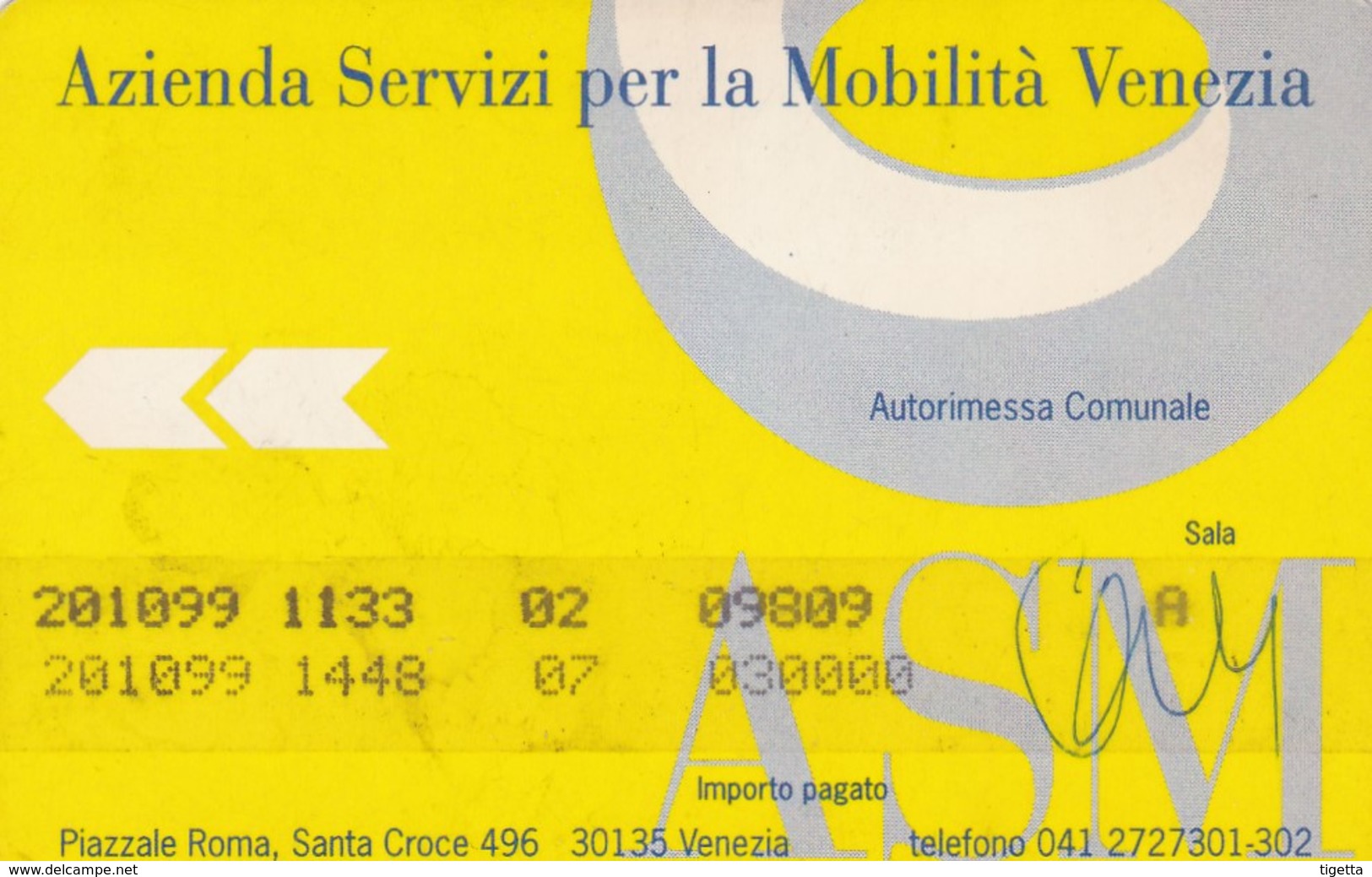 CITTA DI VENEZIA ASM CARD PARCHEGGI - Tickets - Vouchers