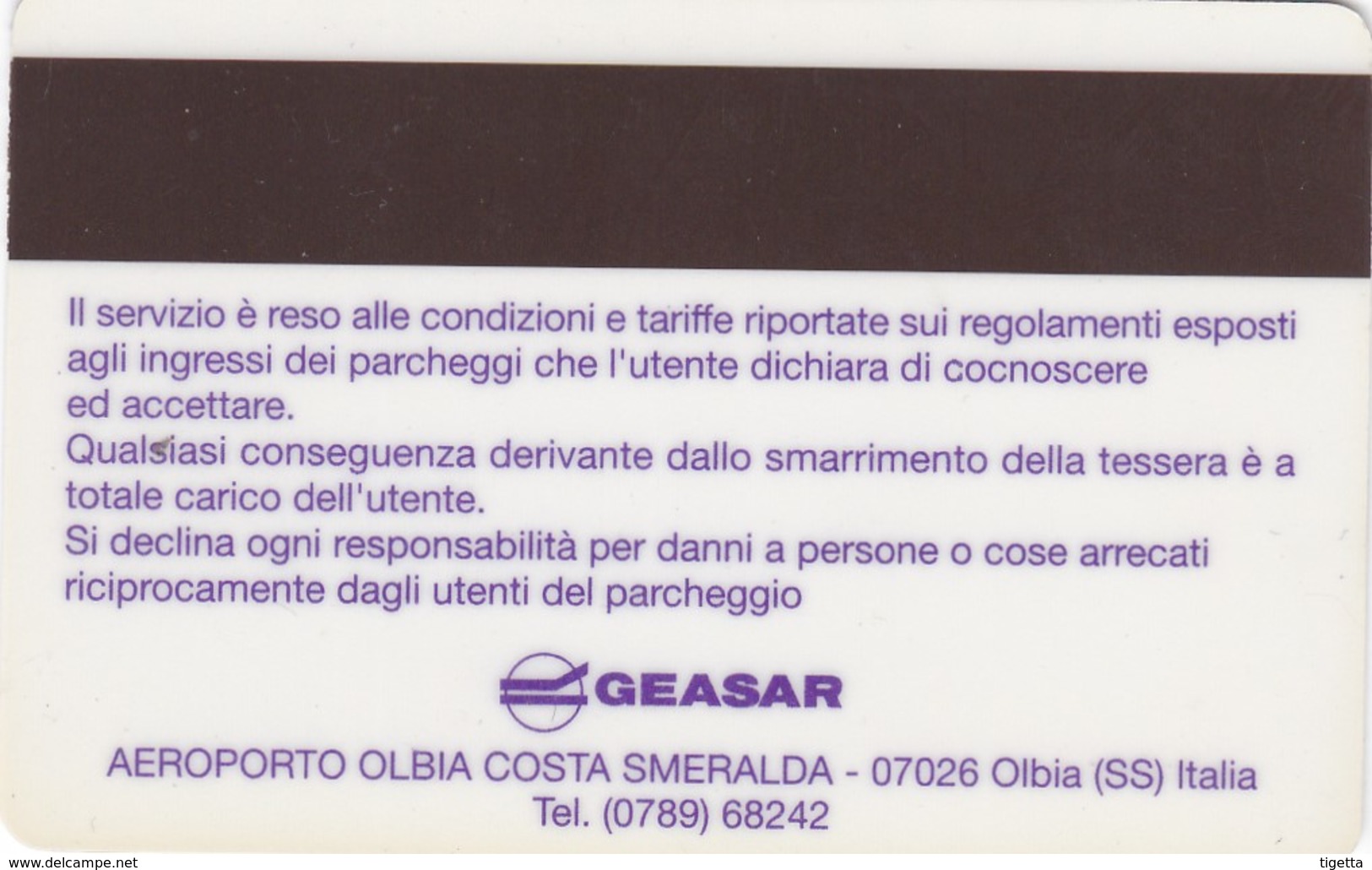 CITTA DI OLBIA GEASAR CARD PARCHEGGI - Tickets - Vouchers