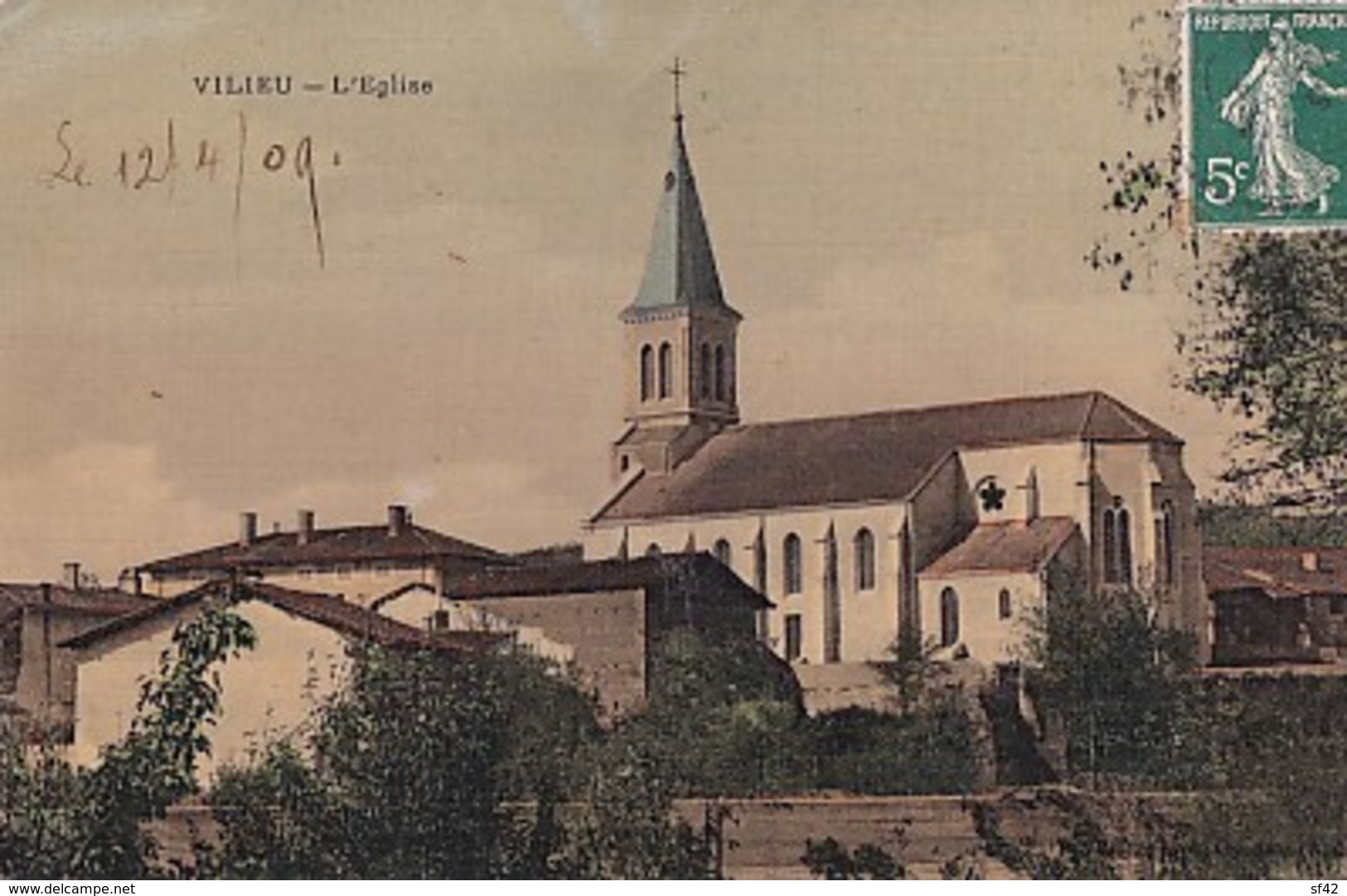 VILLIEU     EGLISE      CARTE TOILEE - Non Classés