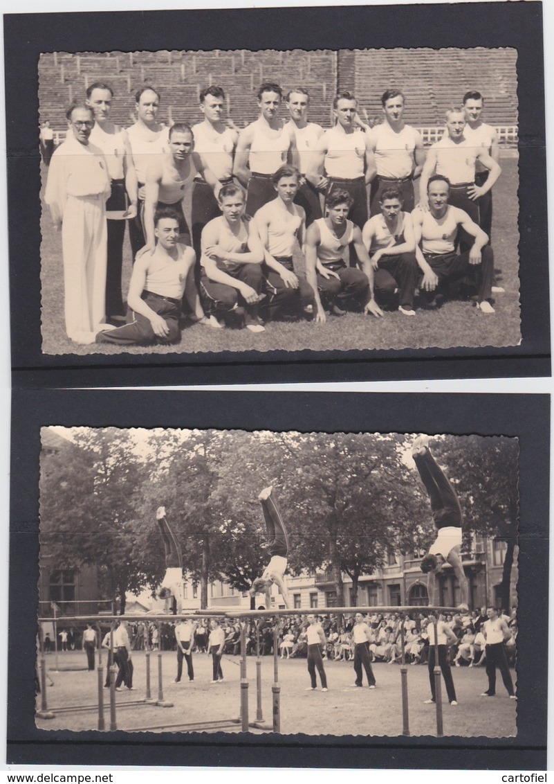 LEUVEN-ROYAL-CLUB-GYMNASTIQUE-GYMNASTES-TURNERS-2 FOTOKAARTEN-OP GEVAERT-PAPIER-MOOI-ZIE 2 SCANS! - Leuven