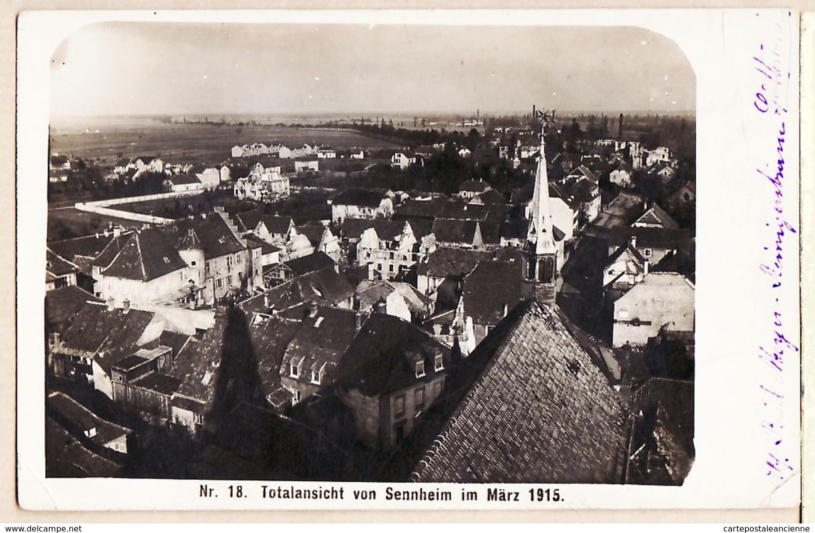 X68046 Peu Commun TOTALANSICH Von SENNHEIM Im März 1915 Cernay Alsace Periode Allemande Carte-Photo - Cernay