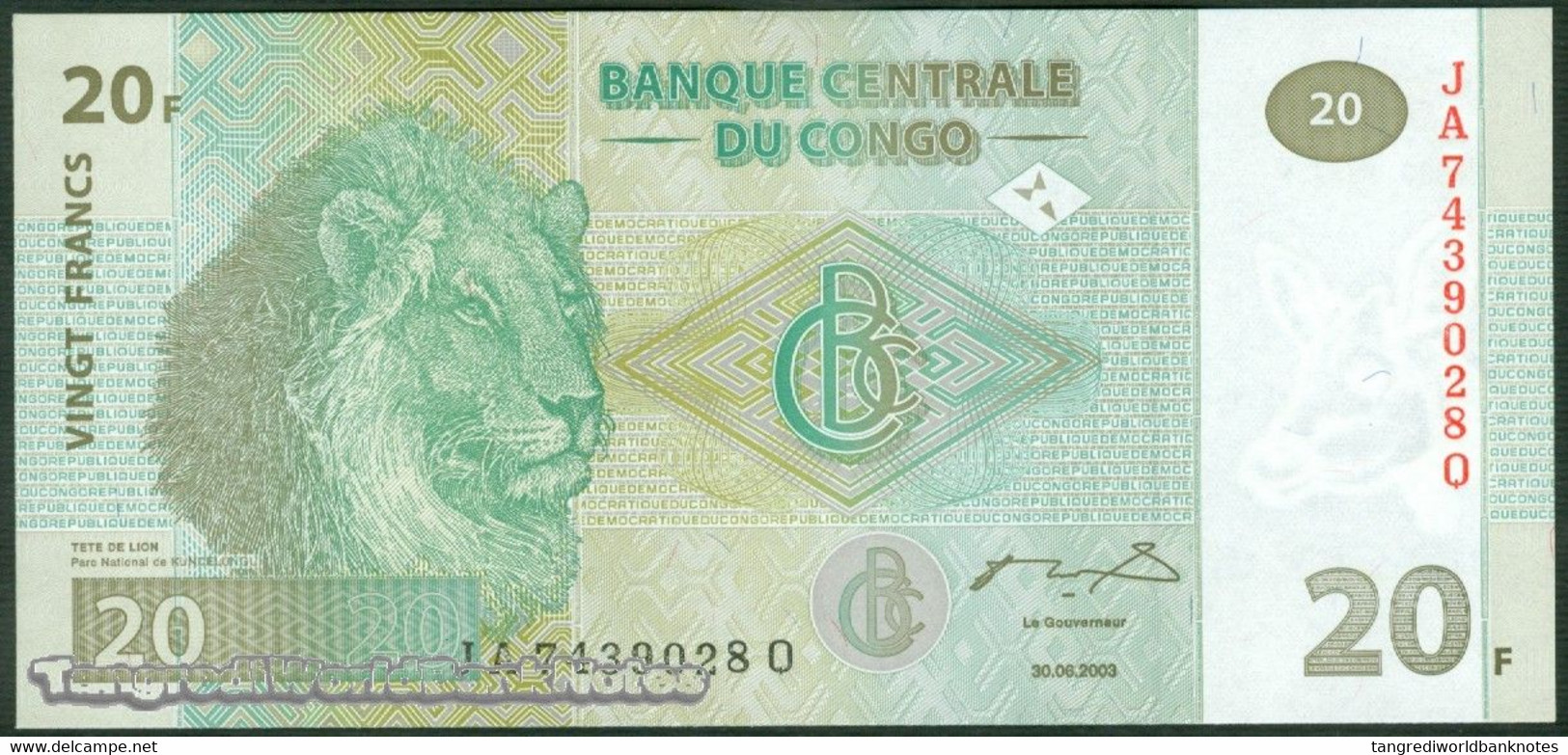 TWN - CONGO DEM. REP. 94 - 20 Francs 30.6.2003 JA-Q (HdM) UNC - Repubblica Democratica Del Congo & Zaire