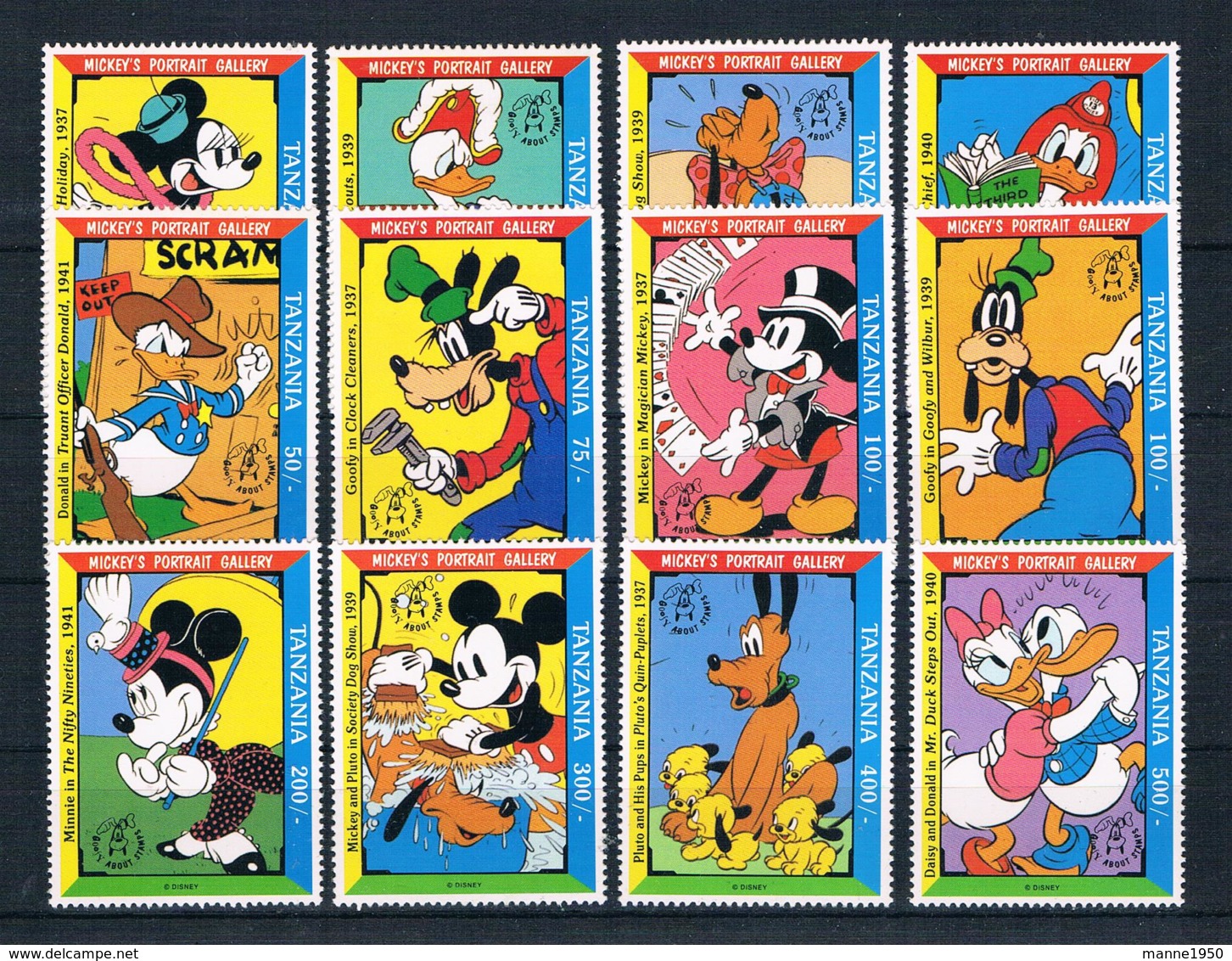 Tansania 1992 Walt Disney Mi.Nr. 1369/80 Kpl. Satz ** - Tansania (1964-...)