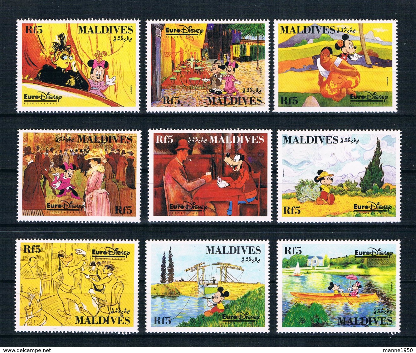 Malediven 1993 Walt Disney Mi.Nr. 1831/39 Kpl. Satz ** - Malediven (1965-...)