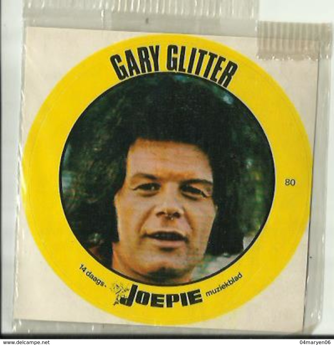 **Oude JOEPIE- Muziekblad Sticker     ** = "" GARY  GLITTER "" - Autres & Non Classés