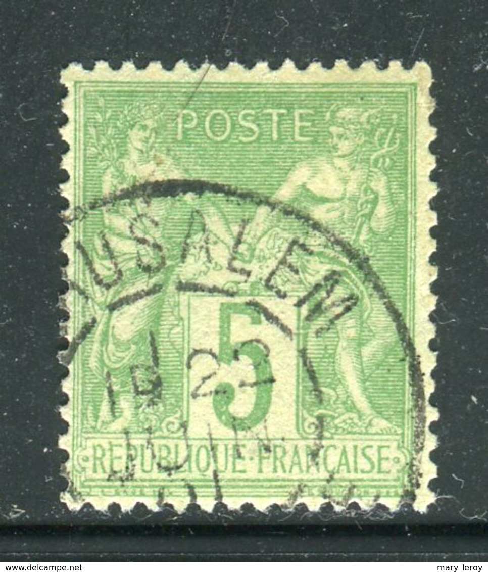 Rare N° 102 Cachet à Date Du Bureau Français De Jérusalem ( Syrie ) - 1898-1900 Sage (Type III)