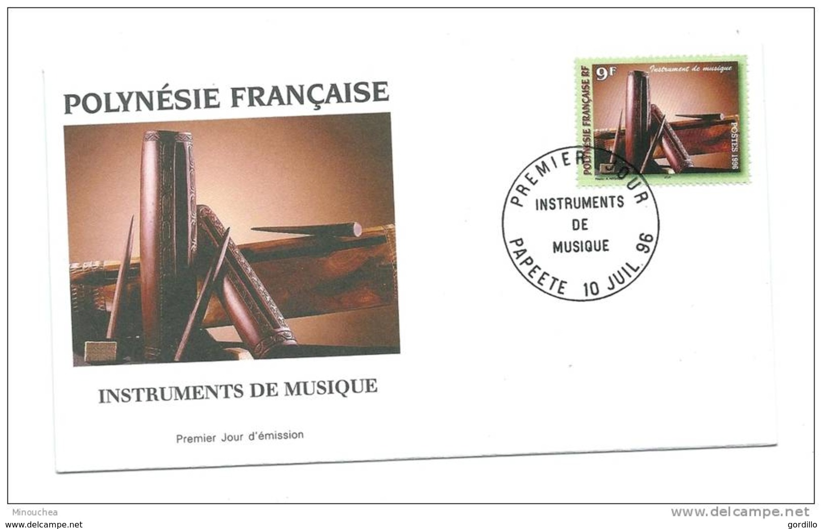 FDC Polynésie  N°  Instruments De Musique 10 07 1996. - FDC