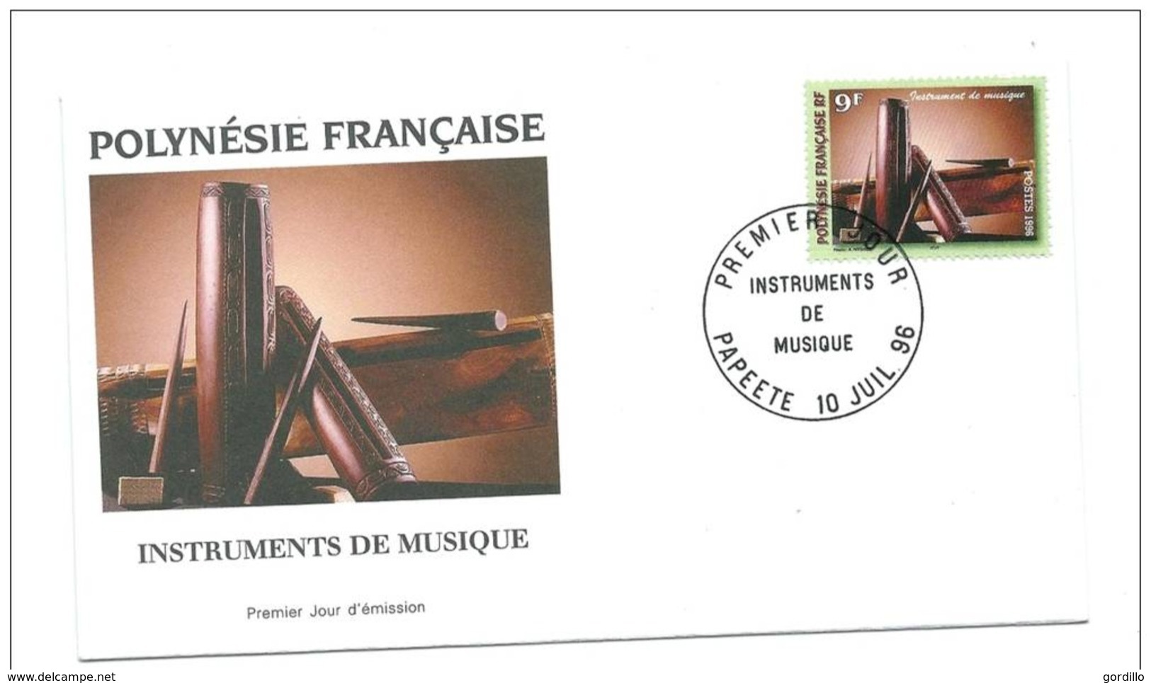 FDC Polynésie  N° 514   Instruments De Musique 10 07 1996. - FDC