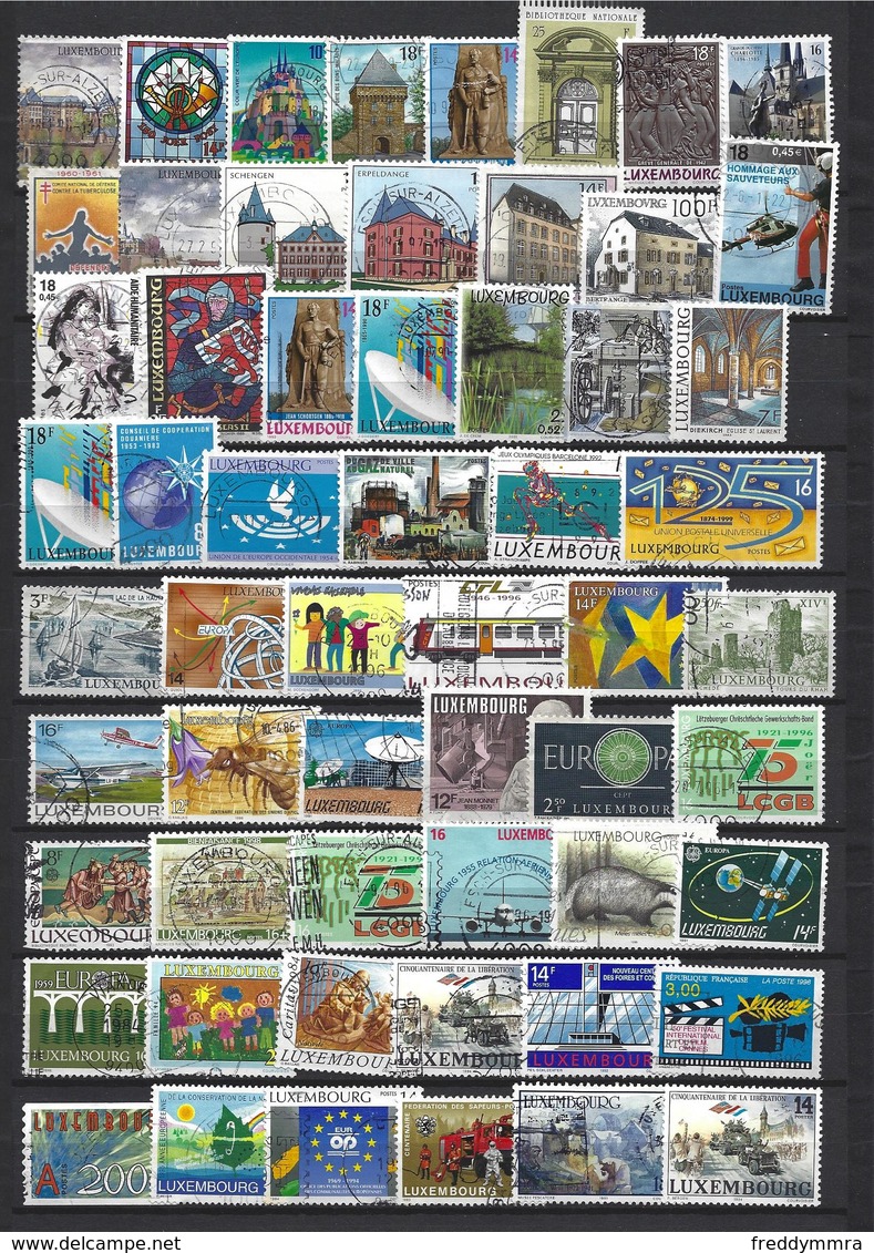 Luxembourg: 1 Lot De 360 Timbres Divers Oblit - Collections