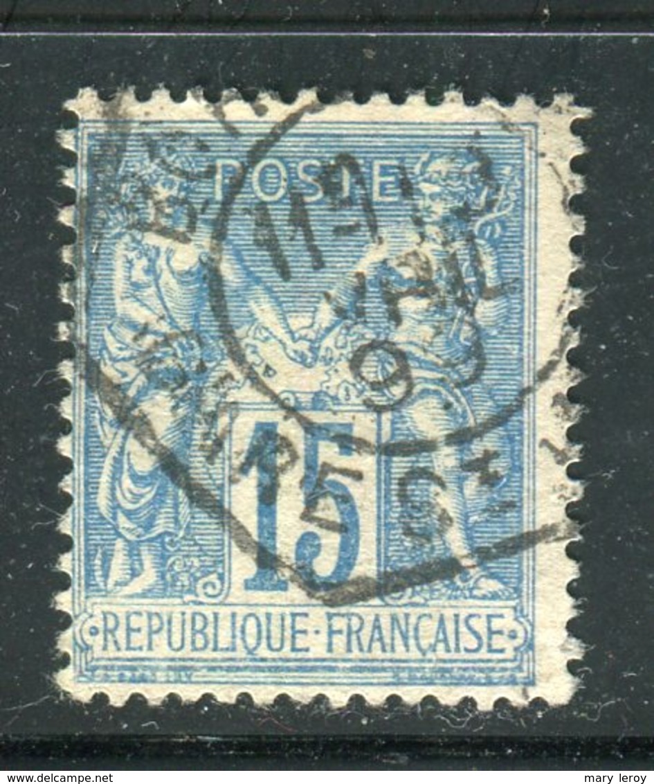 Rare N° 101 Cachet à Date Bleu Du Bureau Temporaire De Bordeaux Gare St Jean ( 1899 ) - 1876-1898 Sage (Tipo II)