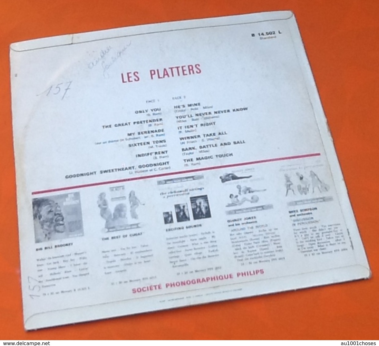 Rare Vinyle 33 Tours   The Platters Only You Année 60 Mercury B.14.502 L Standart - Soul - R&B