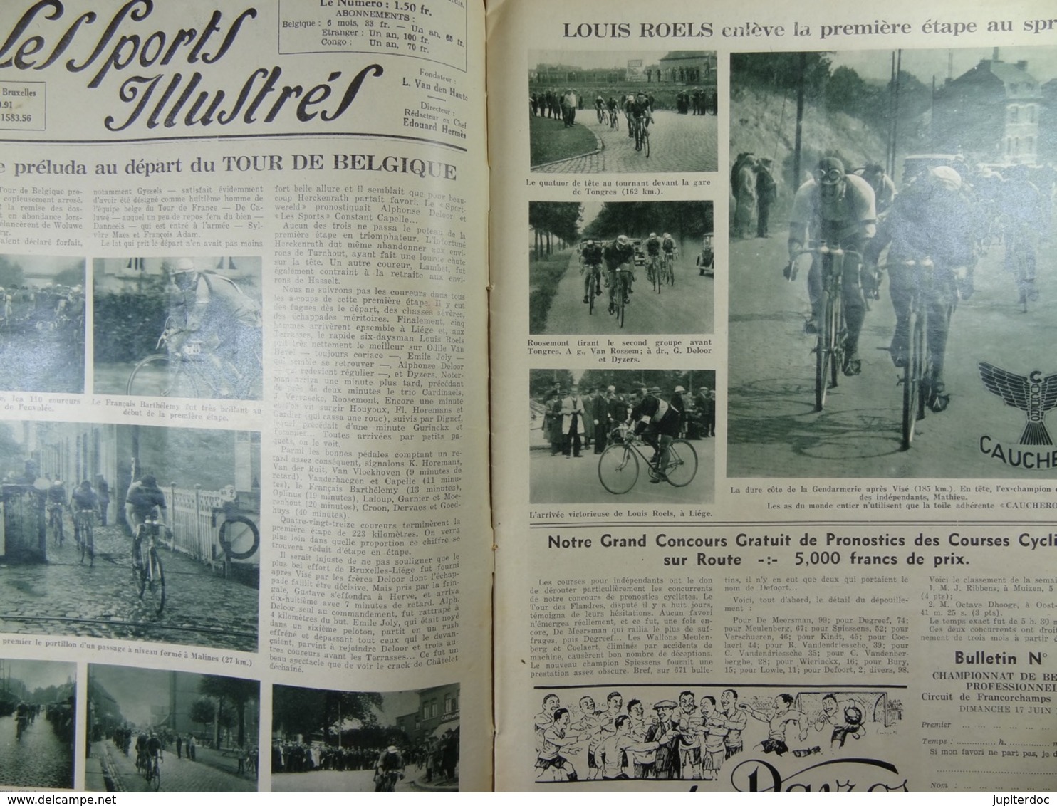 Les Sports Illustrés 1934 N°686 Gardier Louis Roels F.C Liégeois Circuit Francorchamps Liège Luxembourg - Sport