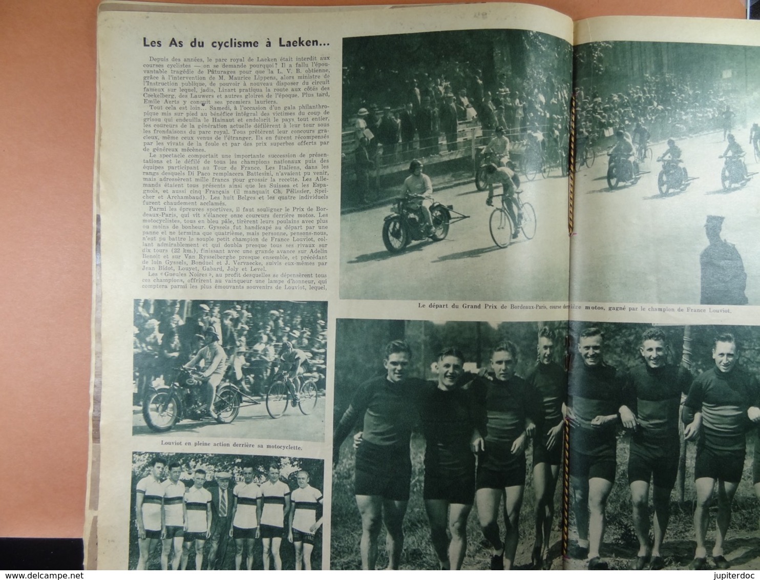 Les Sports Illustrés 1934 N°689 Emile Bruneau Tour De France Schaerbeek Bruges-Ste-Croix Laeken Mont-St-Amand Louviot - Deportes