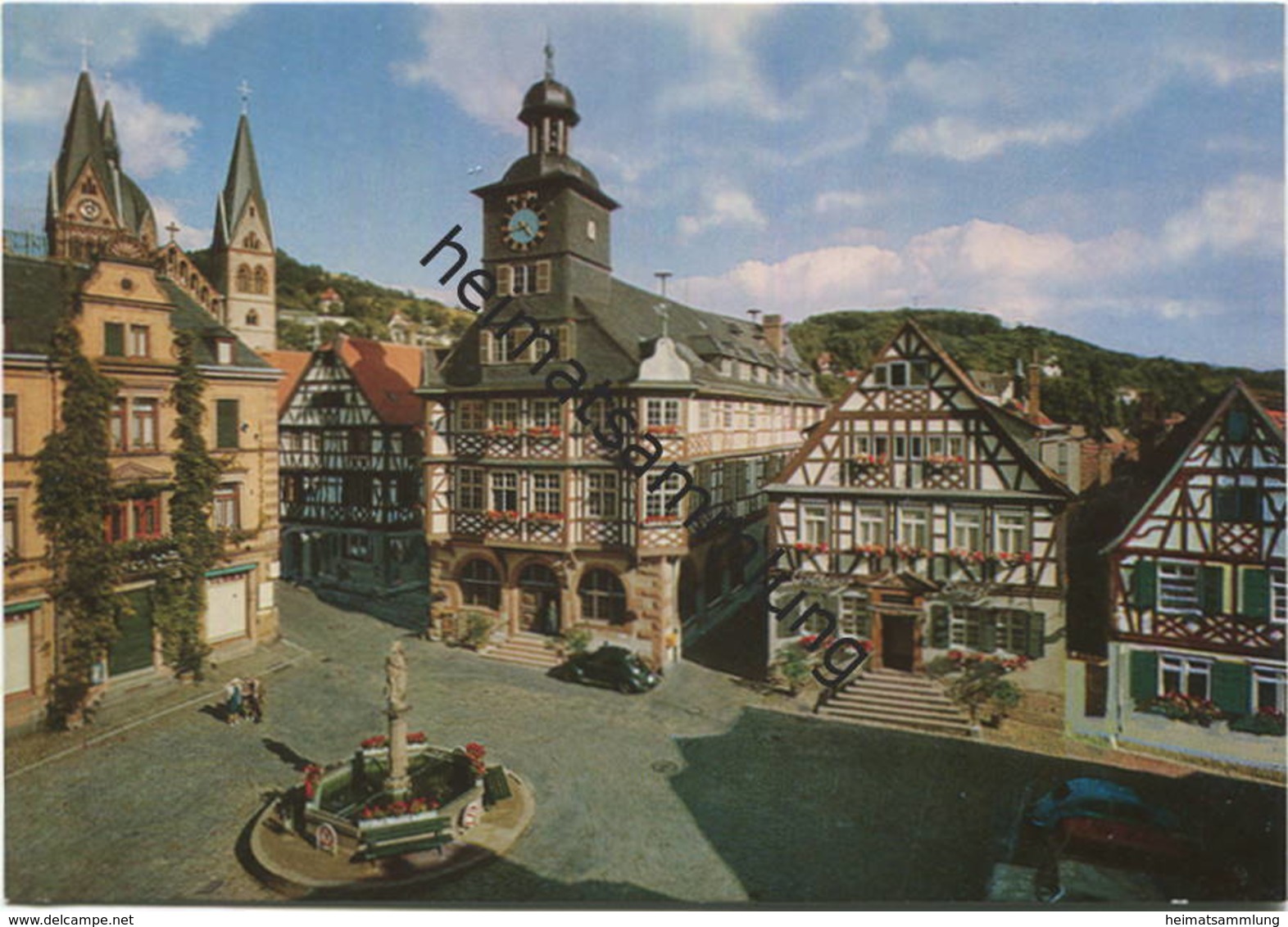Heppenheim - Marktplatz Mit Rathaus Und Goldener Engel - AK Grossformat - Verlag Gebr. Metz Tübingen - Heppenheim