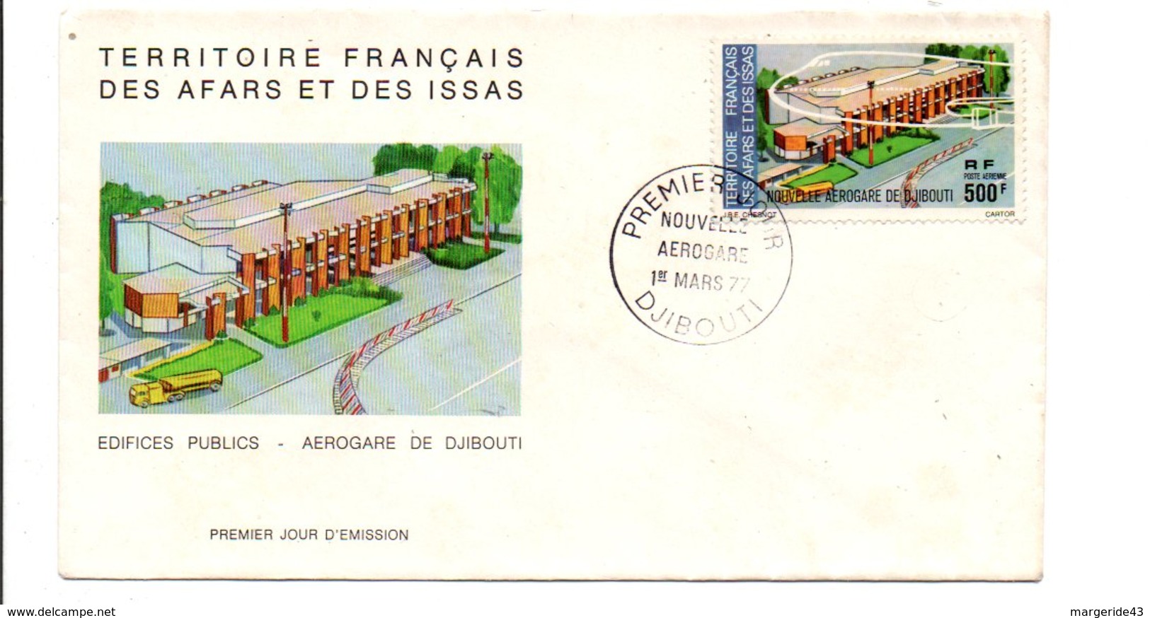 AFARS ET ISSAS FDC 1977 NOUVELLE AEROGARE - Cartas & Documentos