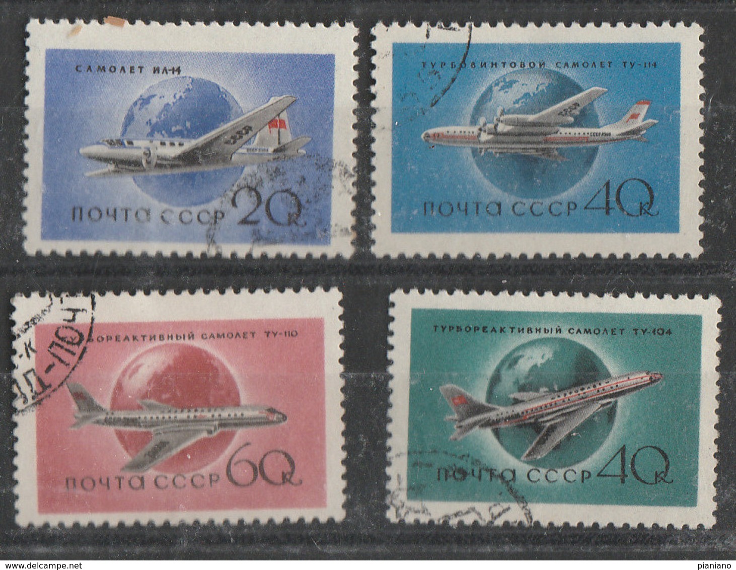 PIA - RUSSIA - 1958-59 : Posta Aerea - Aviazione Civile - (Yv P.A. 105-11) - Avions