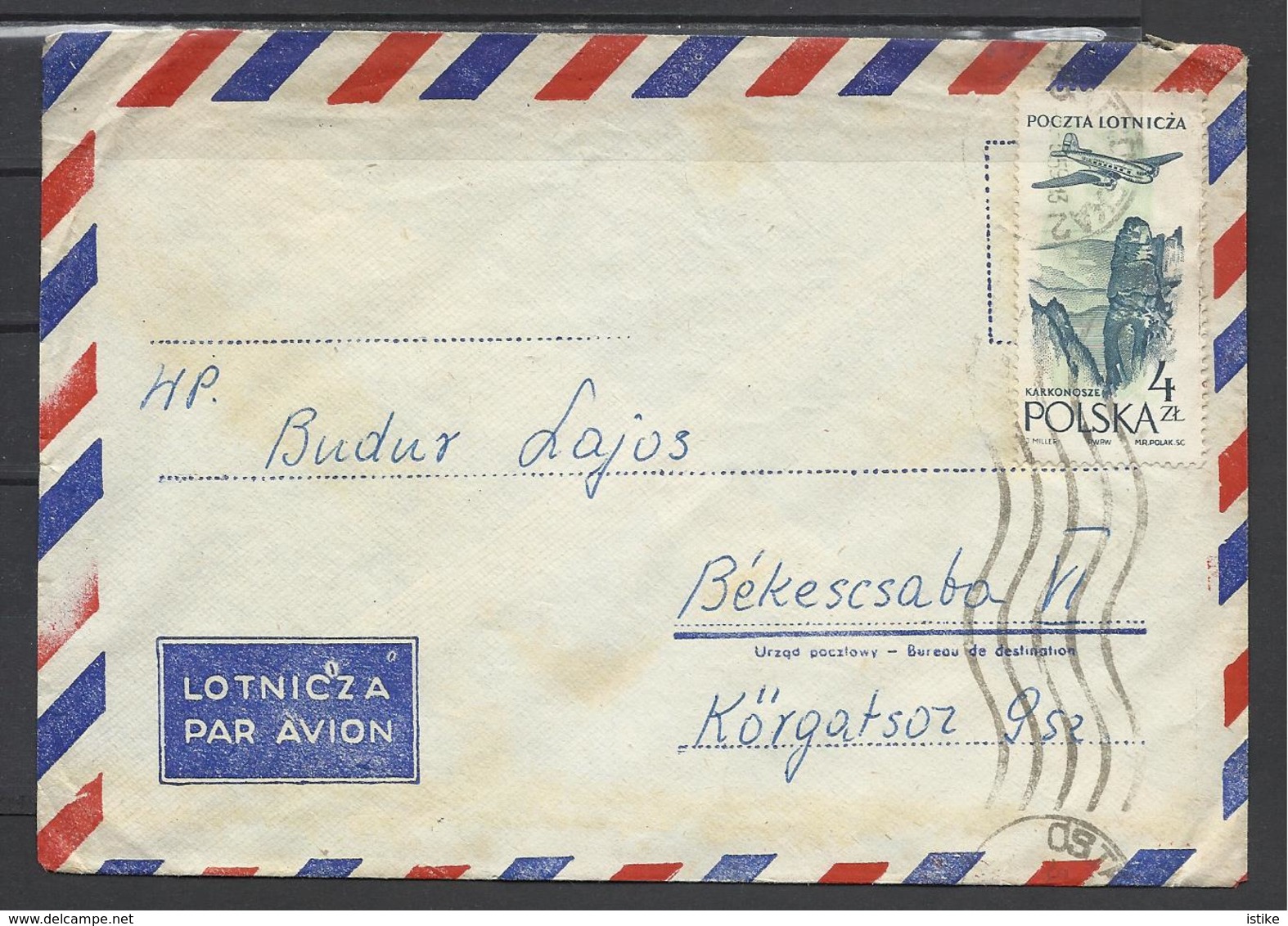 Poland,  Air Mail  Cover With Air Mail Stamp, 1959. - Avions