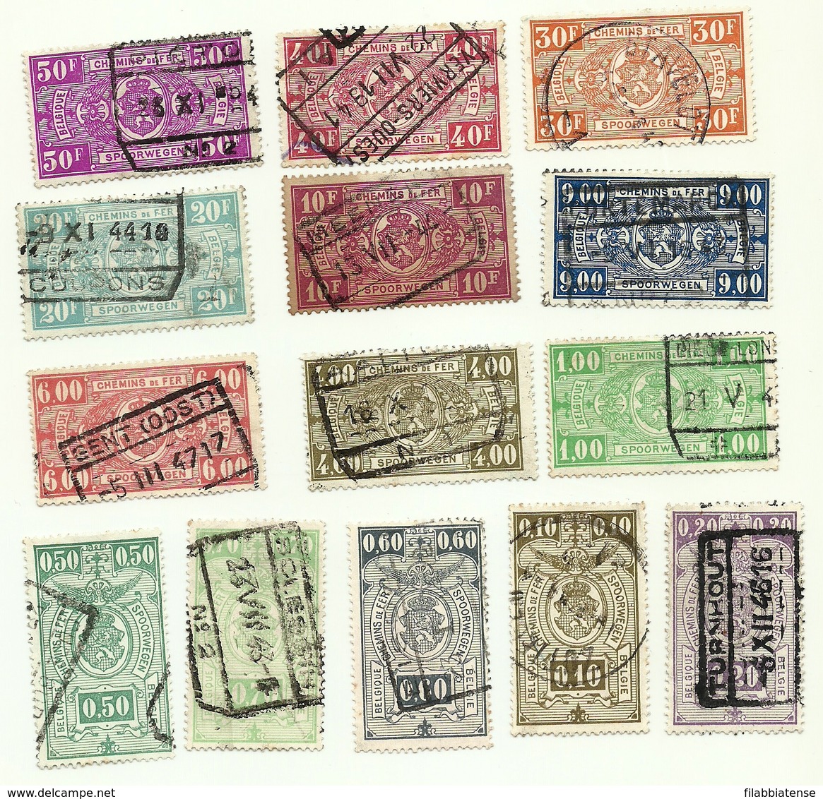 1941 - Belgio PP 236/37 + PP 240/42 + PP 245 + PP 248 + PP 251 + PP 254/59    Pacchi Postali       C4037   ----- - Reisgoedzegels [BA]