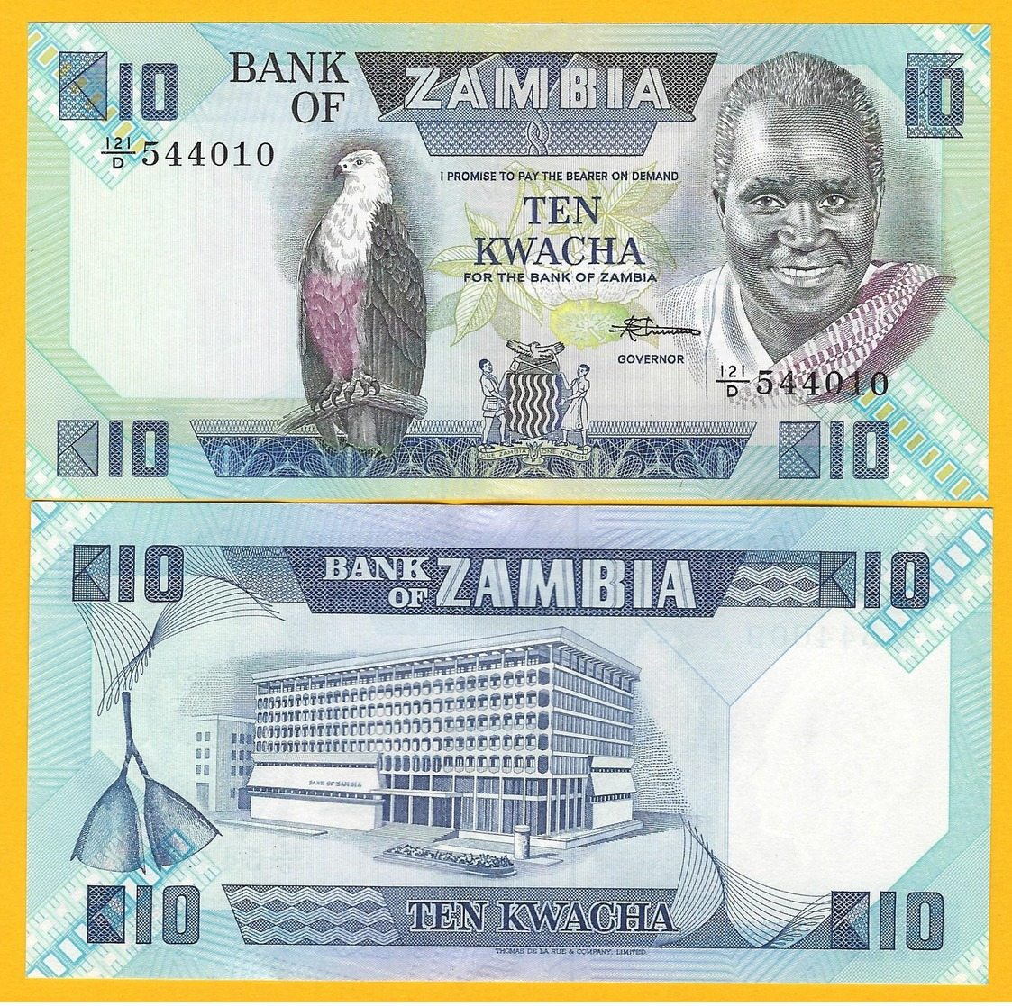 Zambia 10 Kwacha P-26e 1980-1988 UNC Banknote - Zambia