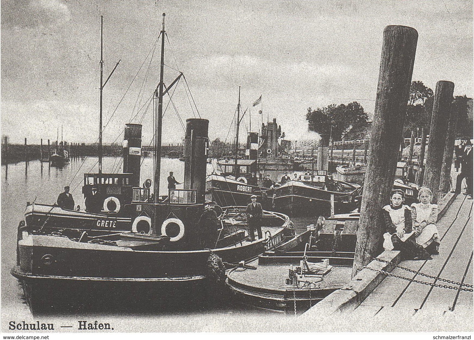 AK Schulau Um 1905 Am Hafen A Wedel Elbhochufer Rissen Hamburg Blankenese Altona Holm Sülldorf Pinneberg Repro Neudruck - Wedel