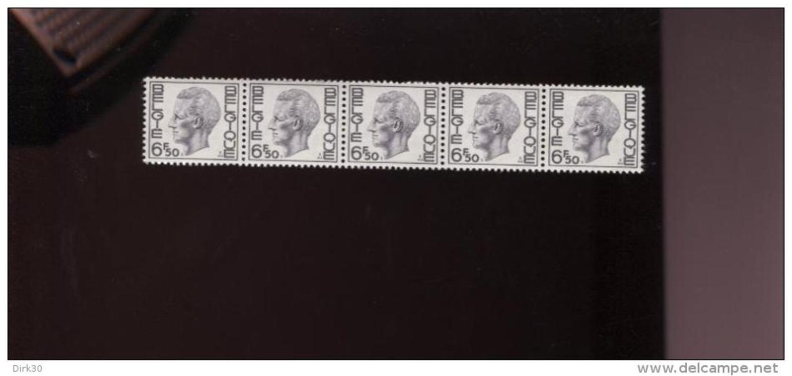 Belgie Rolzegels Elstrom Boudewijn R54 1744 Strook Van 5 Met Nummer - Coil Stamps