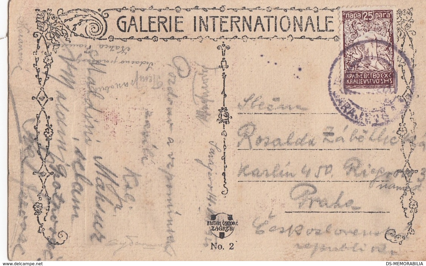 YUGOSLAVIA SHS SLOVENIA VERIGARI ON POSTCARD SARAJEVO BOSNIA 1920 - Slovenia