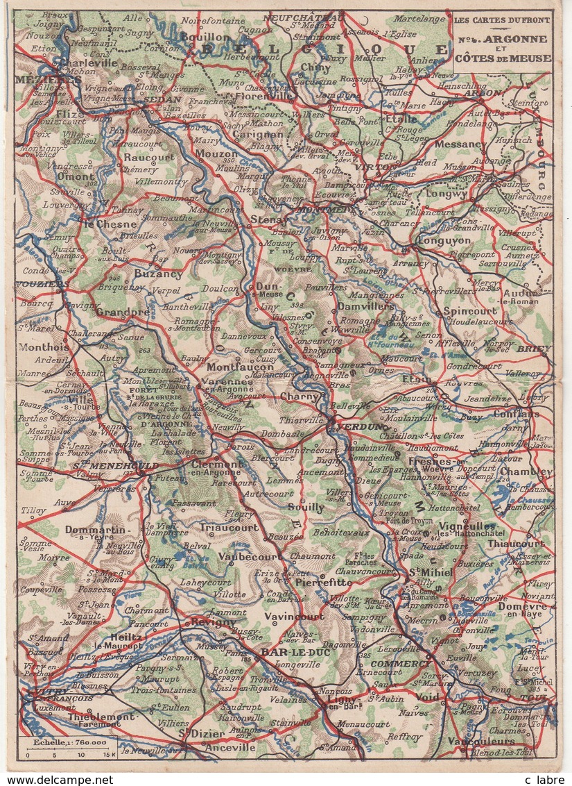 FRANCE : CORRESPONDANCE DES ARMEES . FM . CARTES . " N° 4 . ARGONNE ET COTES DE MEUSE " . - WW I