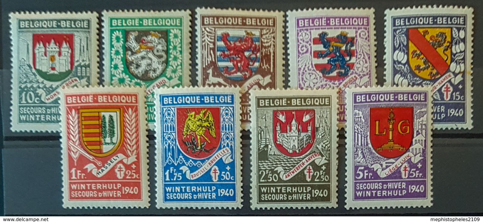 BELGIUM 1940 - MLH - Sc# B264-B272 - Unused Stamps