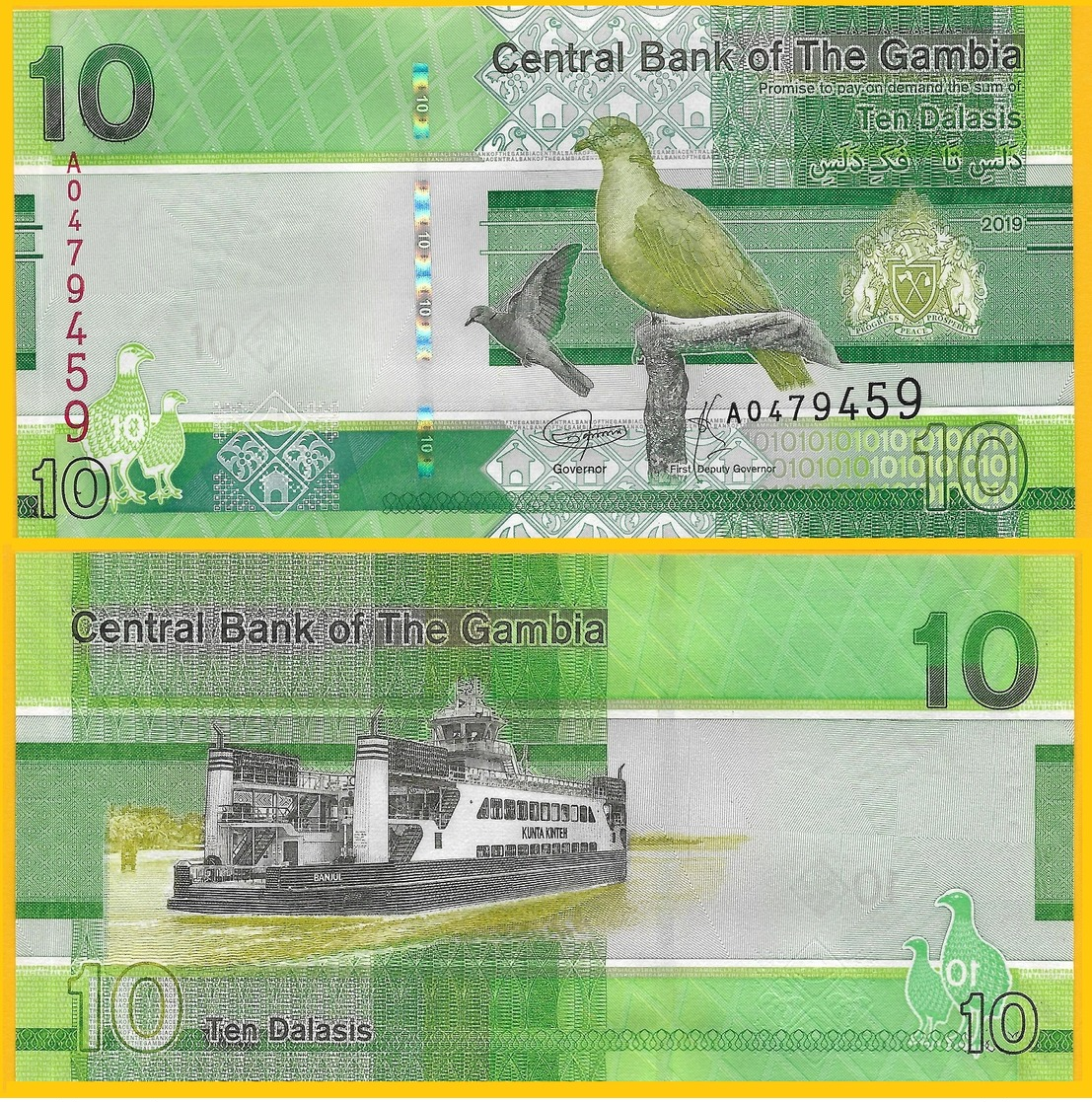 Gambia 10 Dalasis P-new 2019 UNC Banknote - Gambia