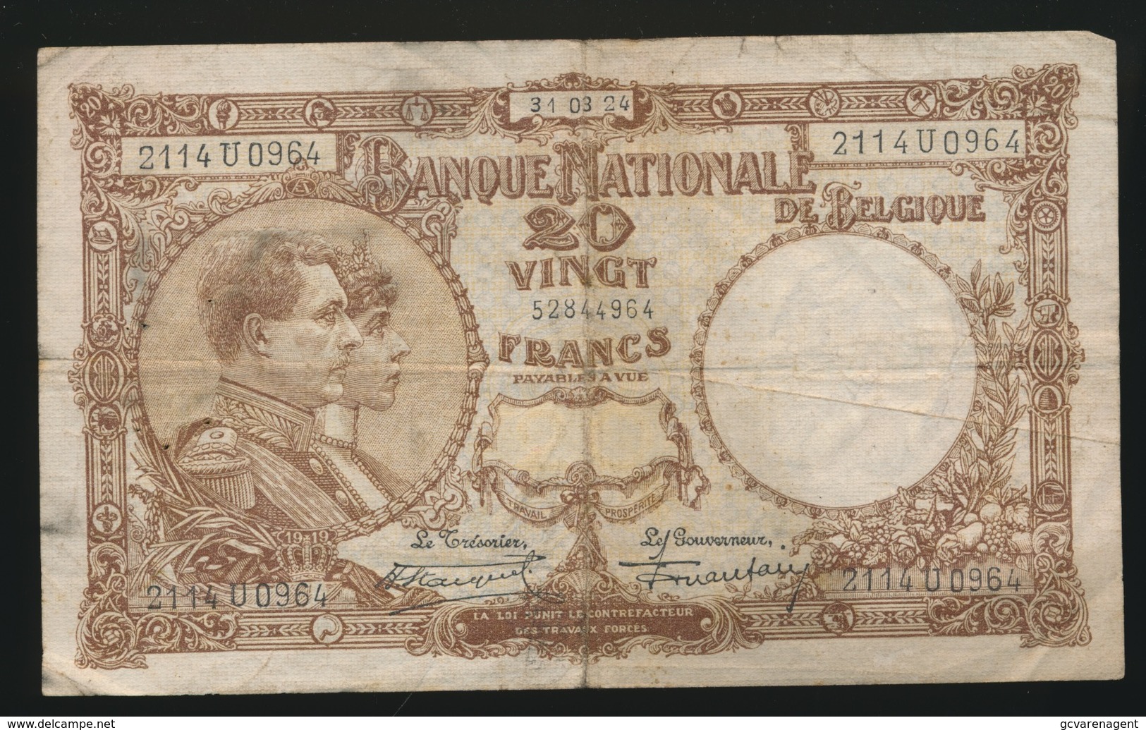 20 FRANK   2 SCANS   31.03.24 - 20 Francs