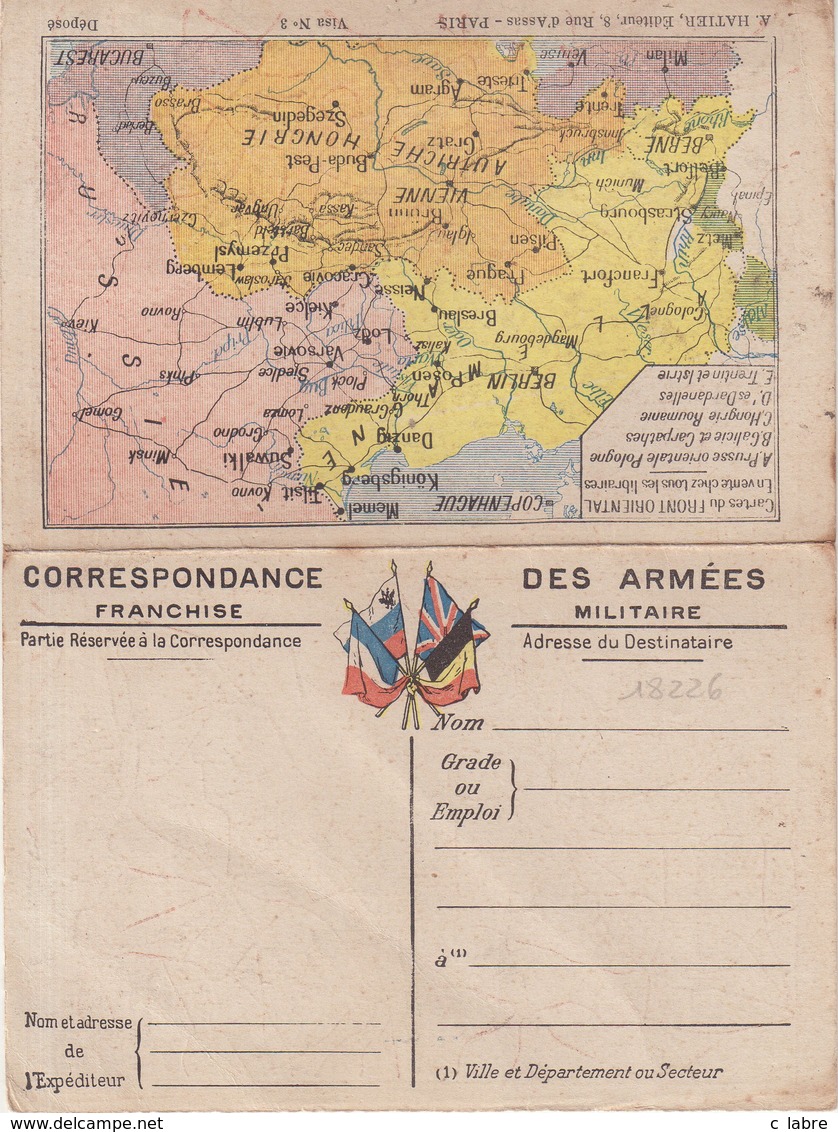 FRANCE : CORRESPONDANCE DES ARMEES . FM . CARTES . " N° 3 . AISNE ET CHAMPAGNE " . - WW I