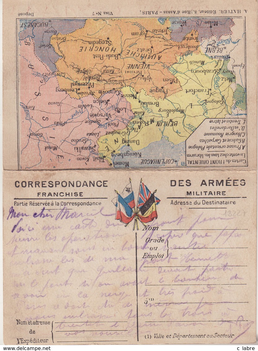 FRANCE : CORRESPONDANCE DES ARMEES . FM . CARTES . " N° 7 . PLATEAU DE CRAONNE " . - WW I