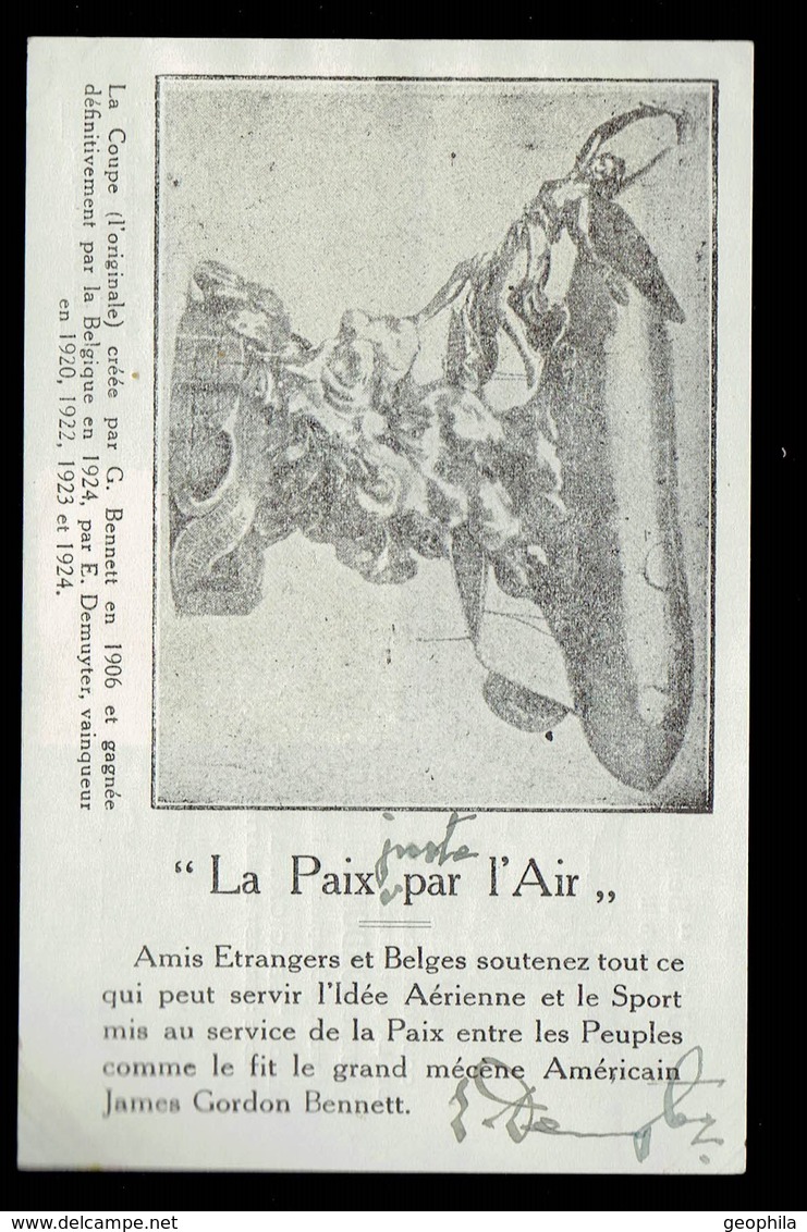 Carte Commémorative Coupe Gordon Bennett COB 467 + PA 6 + Vignettes Polonaise Poctza Balonawa  Bleue - Autres & Non Classés