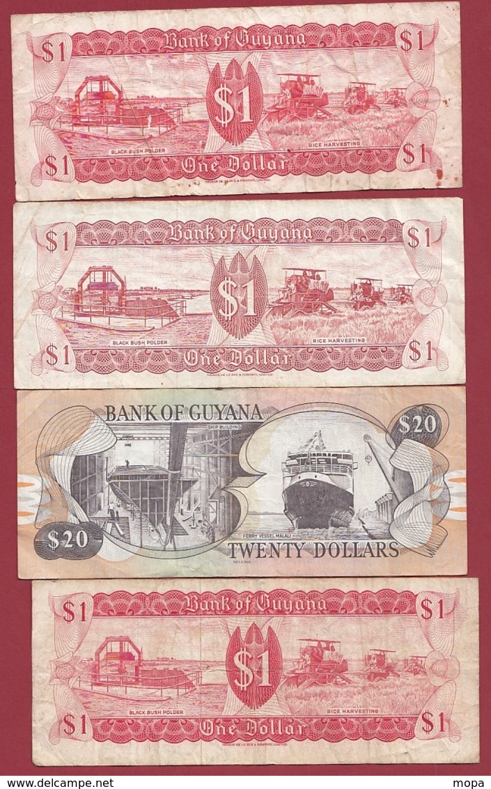 Guyana 4 Billets Dans L 'état Lot  (66) - Guyana