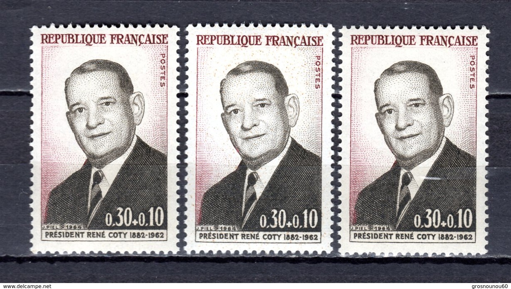 FRANCE LOT DE 3 TIMBRES DE 1964 N 1412 NEUF ** LUXE - Ungebraucht