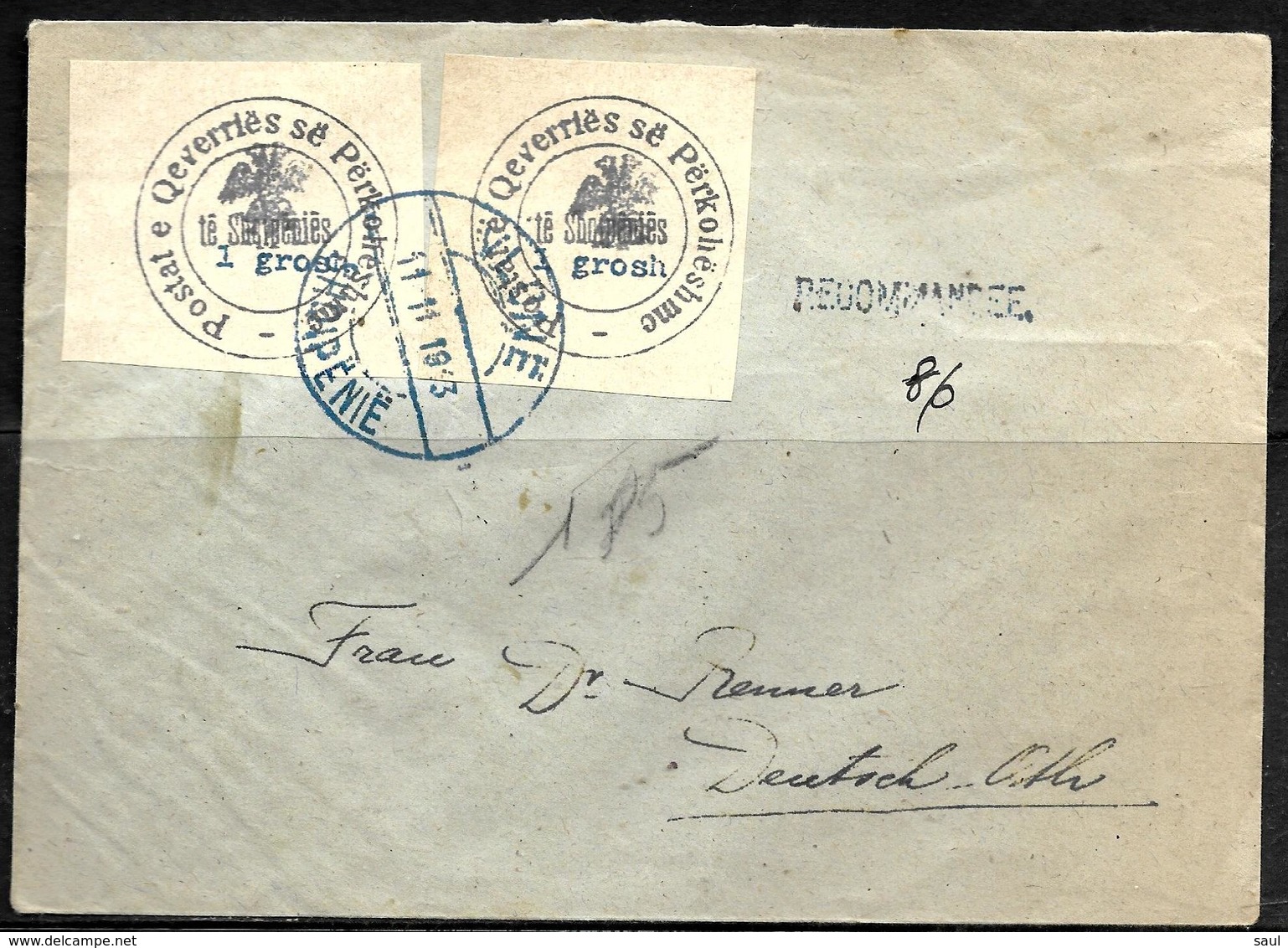 625 - ALBANIA - 1913 - REVOLUTIONARY ISSUES - COVER - FORGERY, FALSE, FAKE, FAUX, FALSO, FALSCH - Unclassified