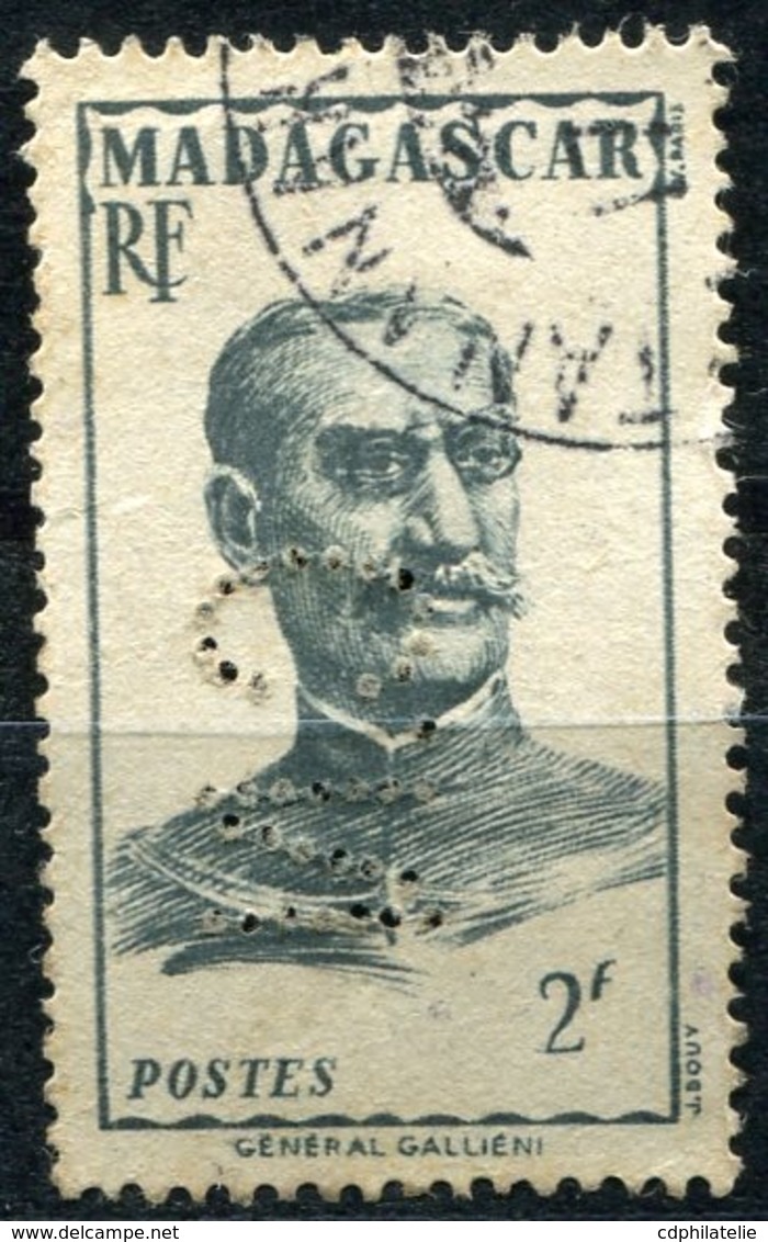 MADAGASCAR N°309 OBLITERE AVEC PERFORATION C.N - Oblitérés