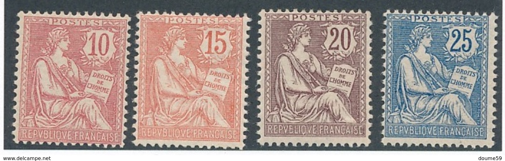 DE-65: FRANCE: Lot Avec  N°124/127* (* Propres) - 1900-02 Mouchon