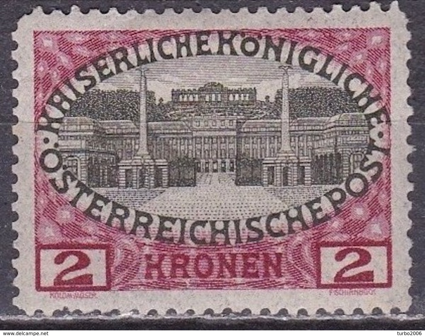 Osterreich / Austria 1908 Kaiser Franz Joseph 2 Kr. Schloss Schönbrunn Mi 154 Mit Falz - Nuovi