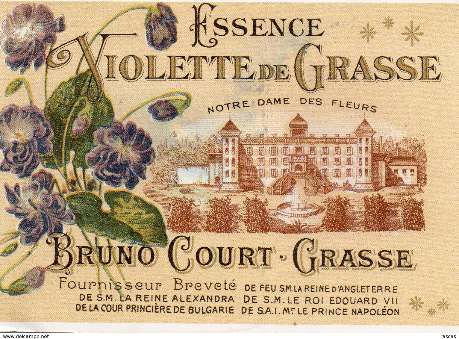 CPM - F - ALPES MARITIMES - GRASSE - REPRO ETIQUETTE DE PARFUMERIE - SOCIETE BRUNO COURT - DEBUT DU XX EME SIECLE - Grasse