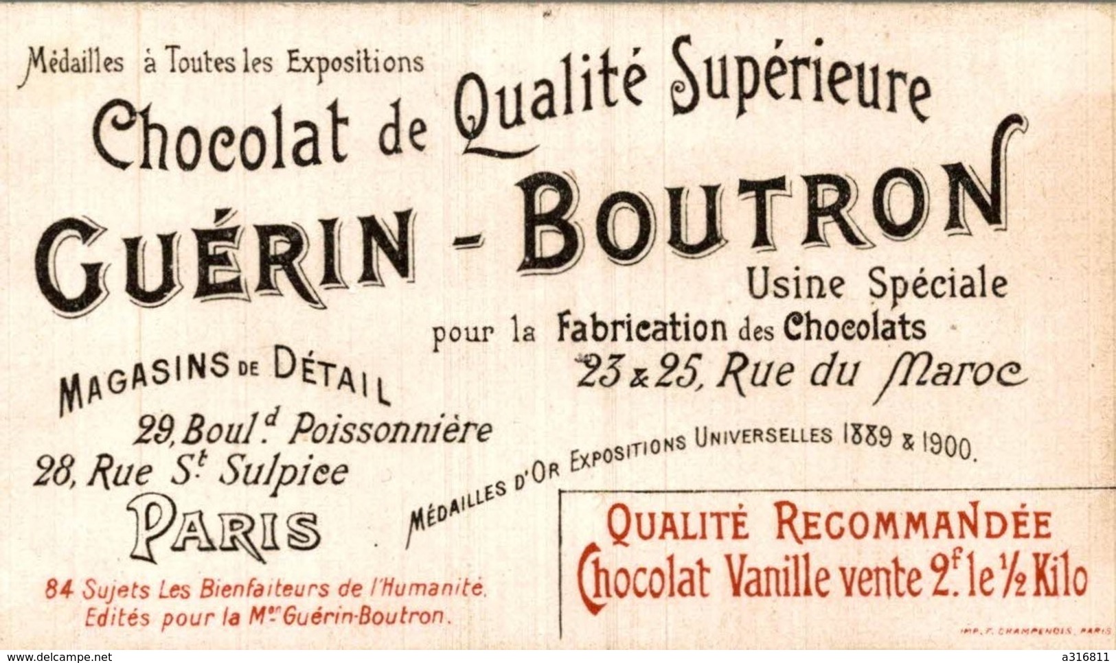 CHOCOLAT GUERIN BOUTRON  LES MOINES DU ST BERNARD - Guérin-Boutron