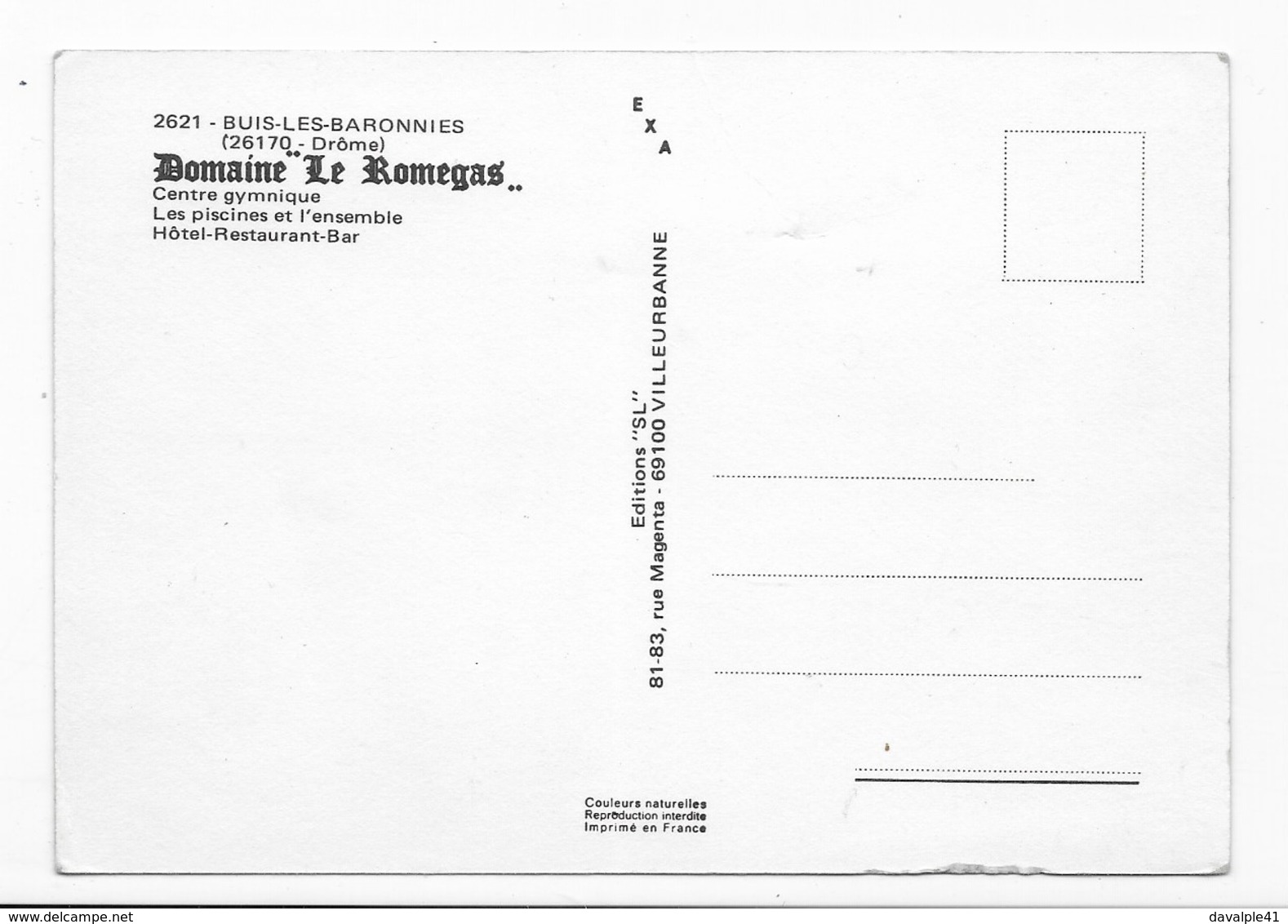 26  BUIS LES BARONNIES  CAMP DE NUDISTES DOMAINE LE ROMEGAS   B2 SCANS - Buis-les-Baronnies