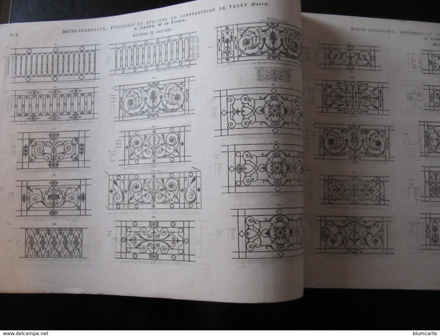 CATALOGUE - FONDERIES DE TUSEY - L. GASNE - FONTES D'ORNEMENT - 1887 - 1800 – 1899