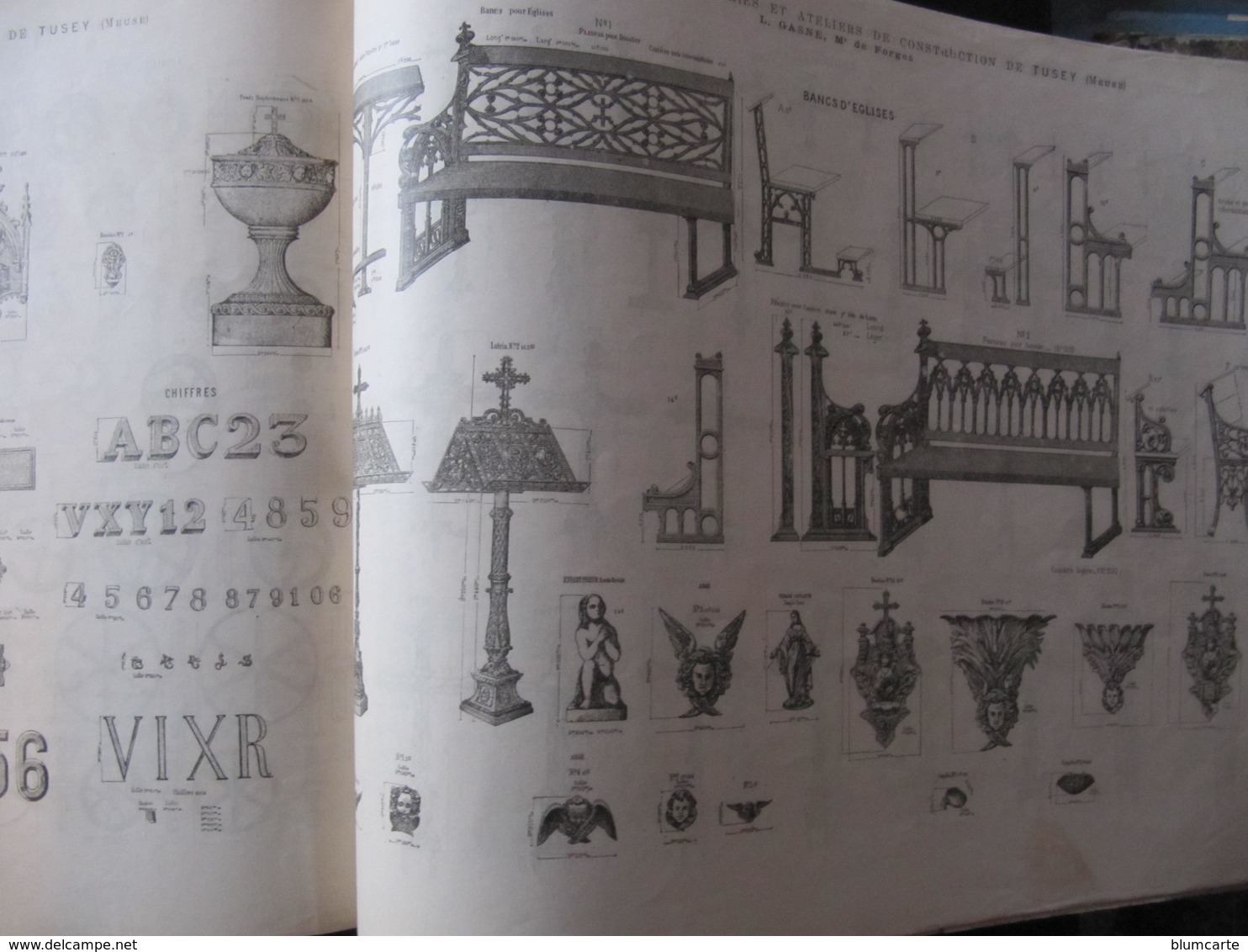 CATALOGUE - FONDERIES DE TUSEY - L. GASNE - FONTES D'ORNEMENT - 1887