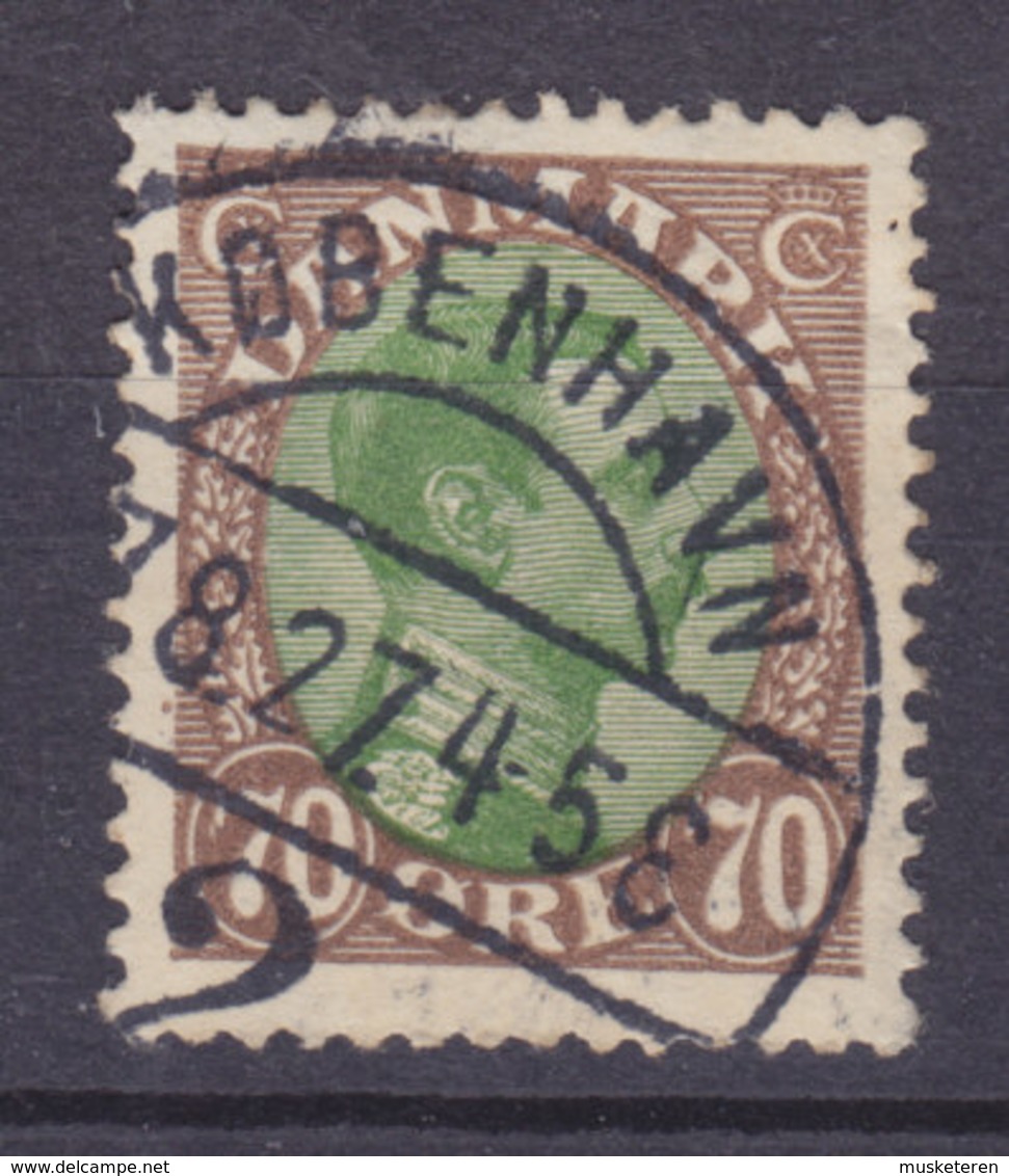 Denmark 1920 Mi. 107    70 Øre König King Christian X. Deluxe Cancel KØBENHAVN (2.) !! - Usati