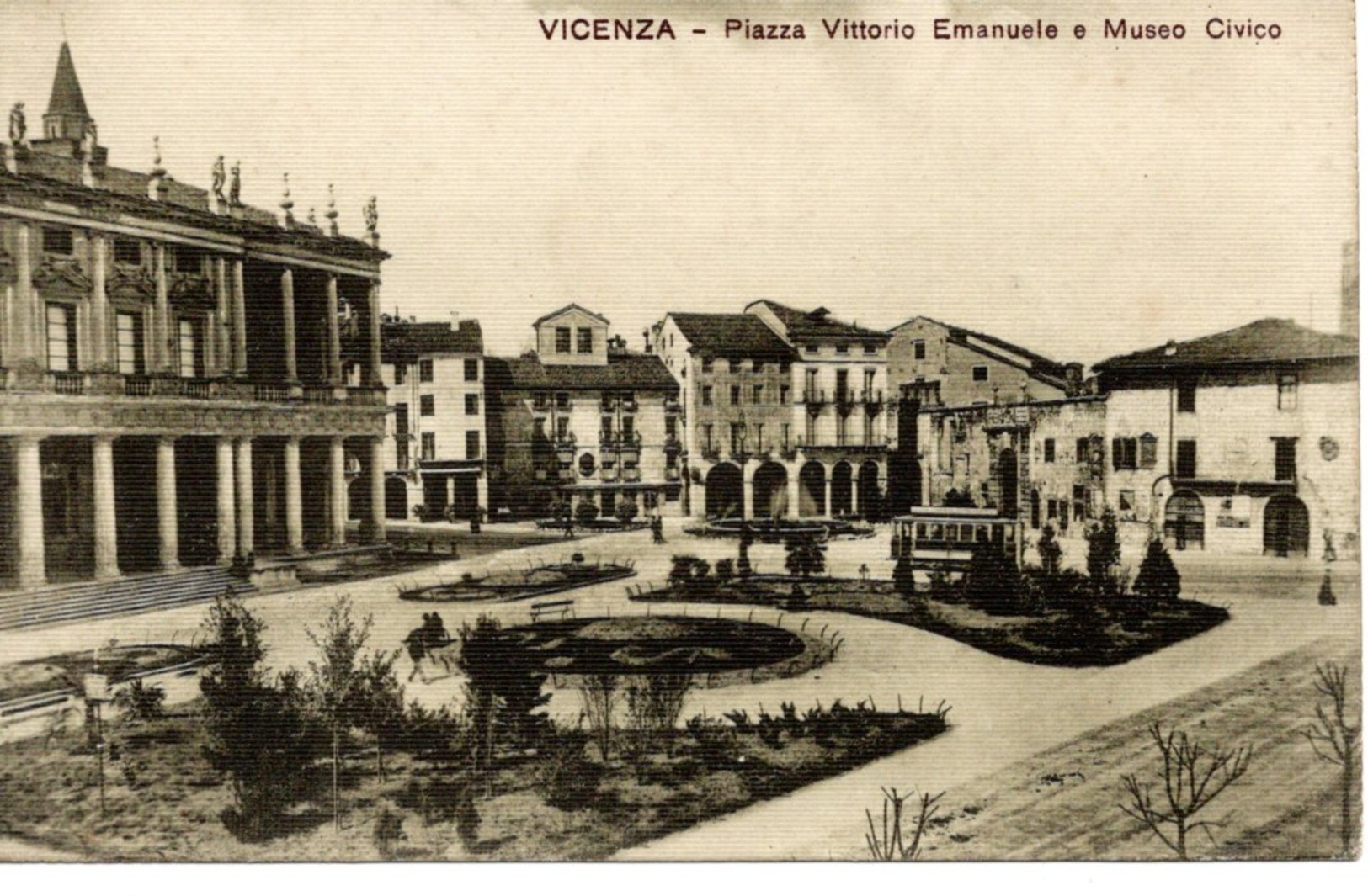 VICENZA - Piazza Vittorio Emanuele E Museo Civico, Tram, Ed. Giuseppe Buso Vicenza - Vicenza