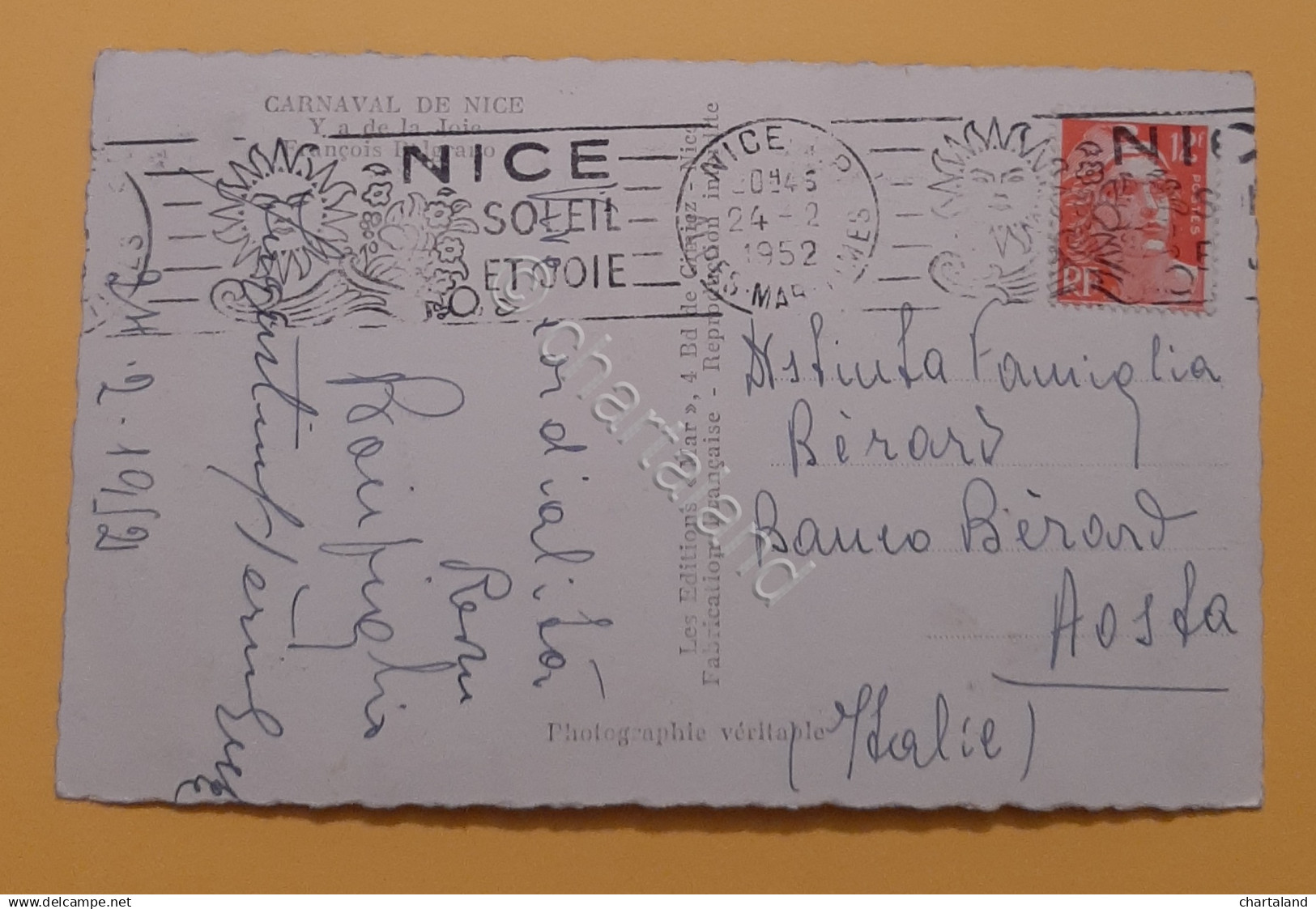 Cartolina Carnaval De Nice - 1952 - Carnevale