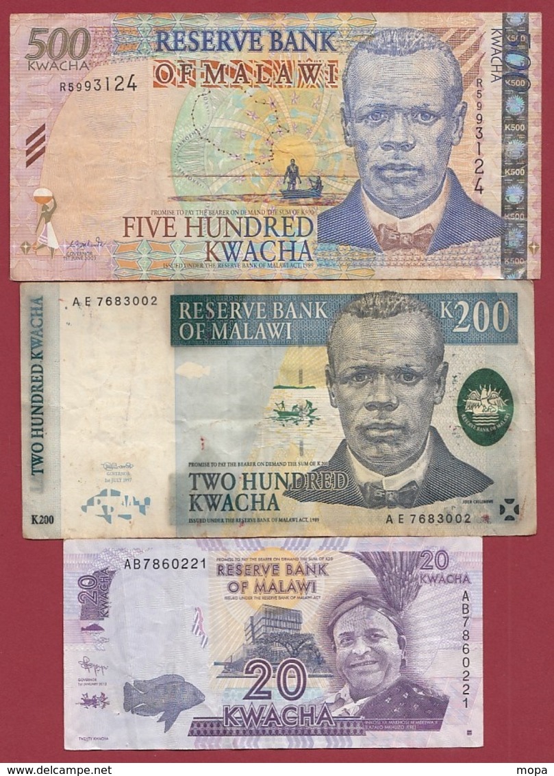 Malawi 3 Billets Dans L 'état Lot N °3 - (72) - Malawi