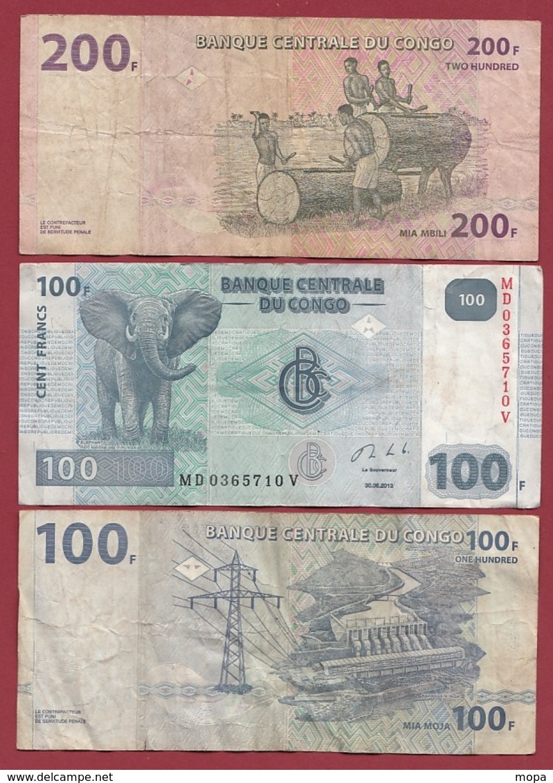 Congo  3 Billets Dans L 'état  (75) - République Démocratique Du Congo & Zaïre